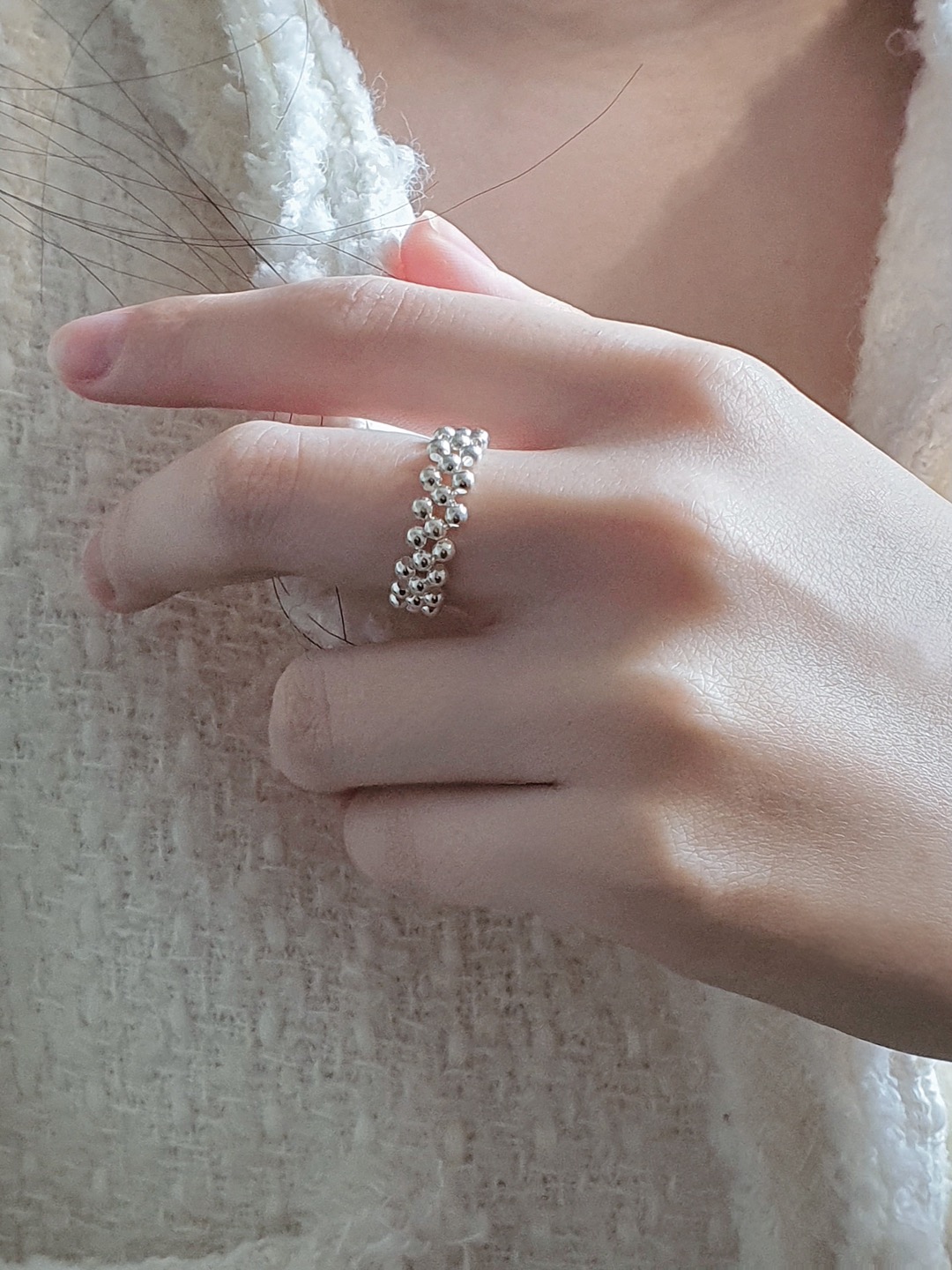 (925silver) Knot ball ring