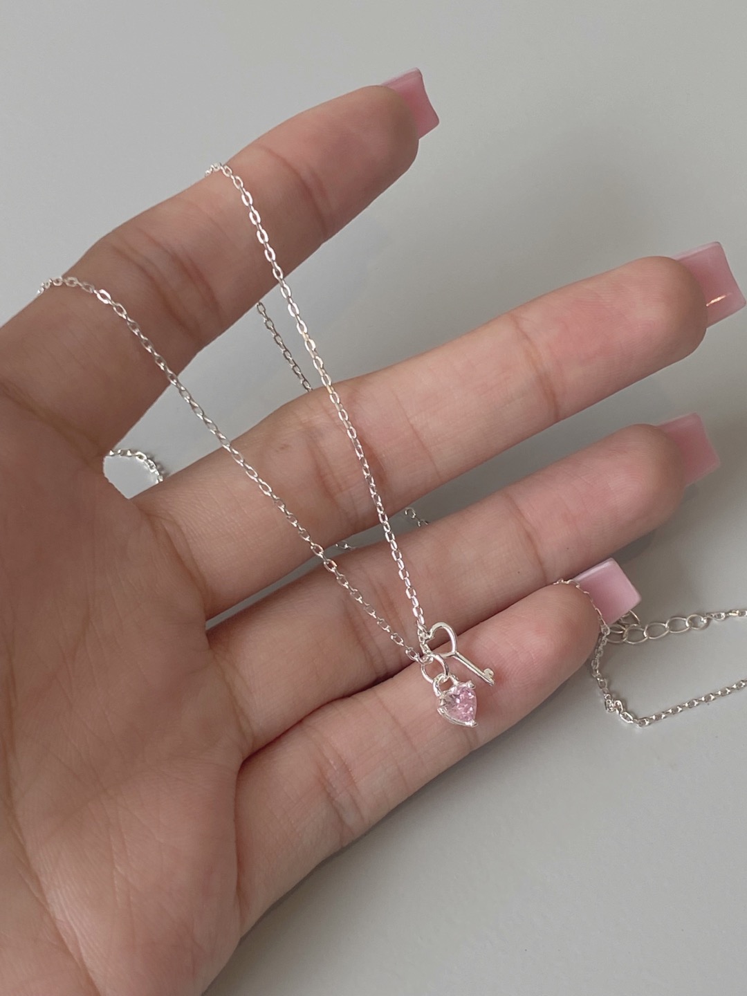 (925silver) Lovely cubic key necklace (3 color)