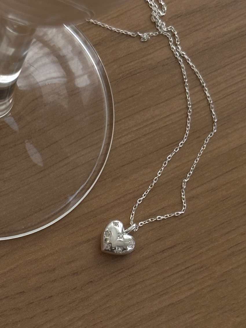 (925silver)Light lay heart necklace